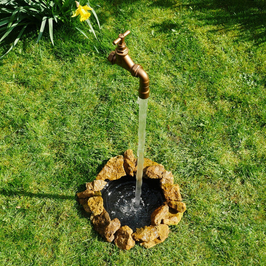 The Spring | Sunken Floating Tap Water Feature | Handmade in the UK | Full Kit Included | Free UK Delivery
